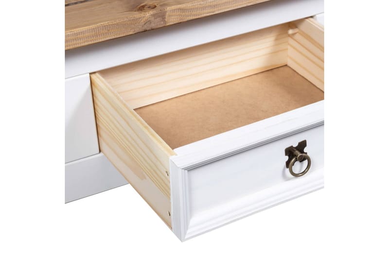 Salongbord meksikansk Corona-stil furu 100x60x45 cm hvit - Møbler - Bord - Sofabord