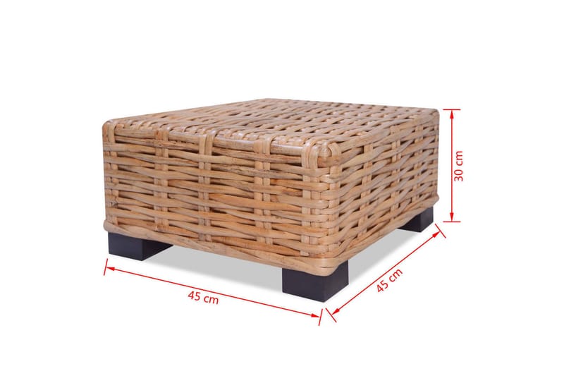 Salongbord naturlig rotting 45x45x30 cm - Natur - Møbler - Bord - Sofabord