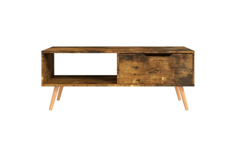 Salongbord røkt eik 100x49,5x43 cm sponplate - Brun - Møbler - Bord - Sofabord
