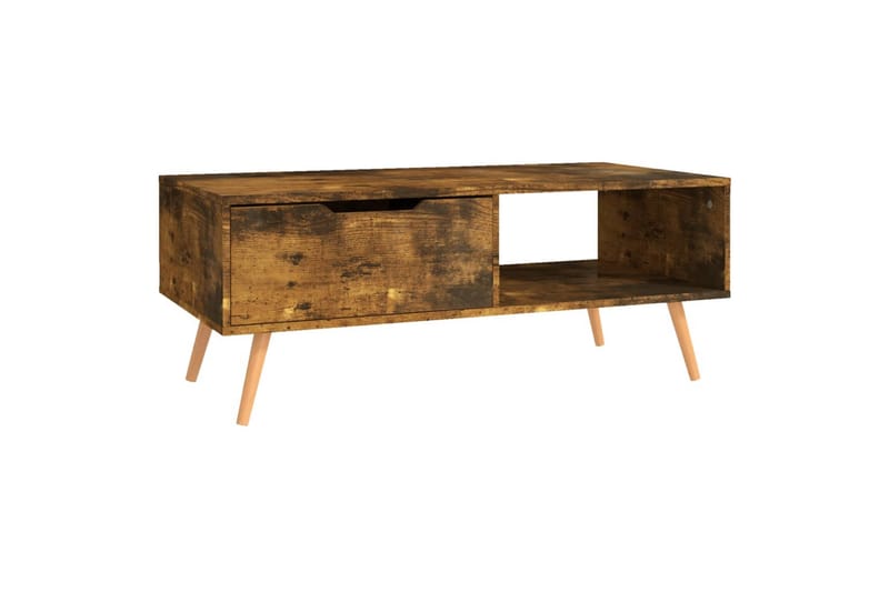 Salongbord røkt eik 100x49,5x43 cm sponplate - Brun - Møbler - Bord - Sofabord