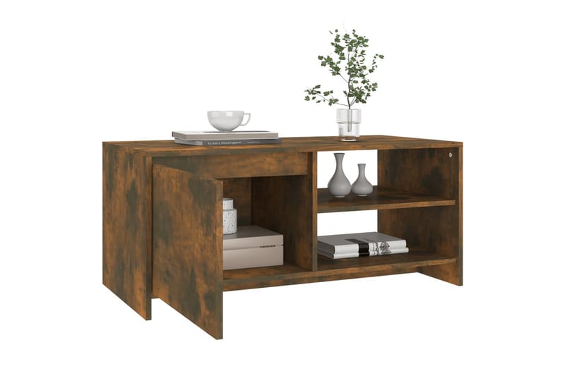 Salongbord røkt eik 102x50x45 cm konstruert tre - Brun - Møbler - Bord - Sofabord