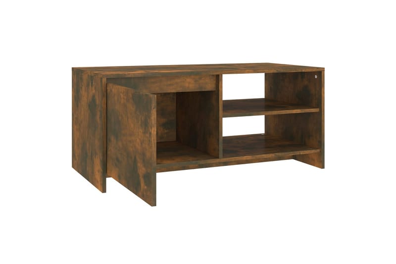 Salongbord røkt eik 102x50x45 cm konstruert tre - Brun - Møbler - Bord - Sofabord
