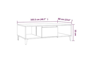 Salongbord røkt eik 103,5x60x35 cm sponplate - Brun - Møbler - Bord - Sofabord