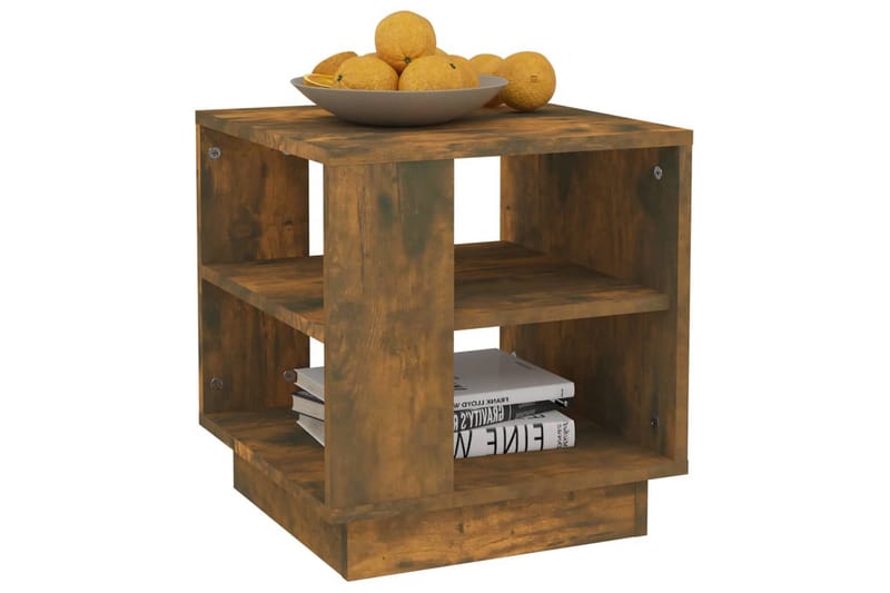 Salongbord røkt eik 40x40x43 cm konstruert tre - Brun - Møbler - Bord - Sofabord