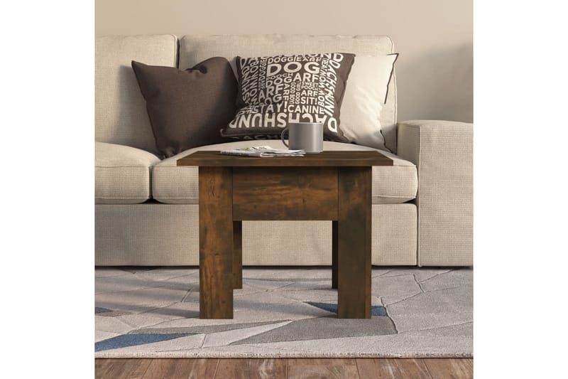 Salongbord røkt eik 55x55x42 cm sponplate - Brun - Møbler - Bord - Sofabord