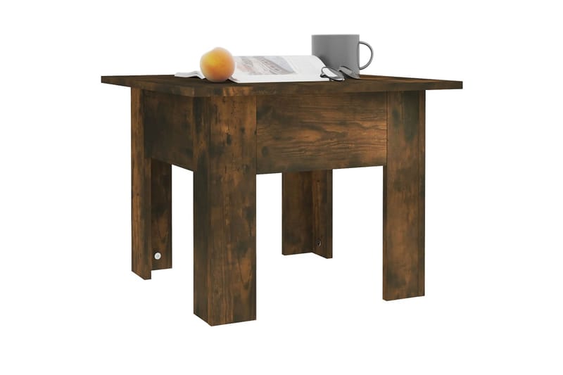 Salongbord røkt eik 55x55x42 cm sponplate - Brun - Møbler - Bord - Sofabord
