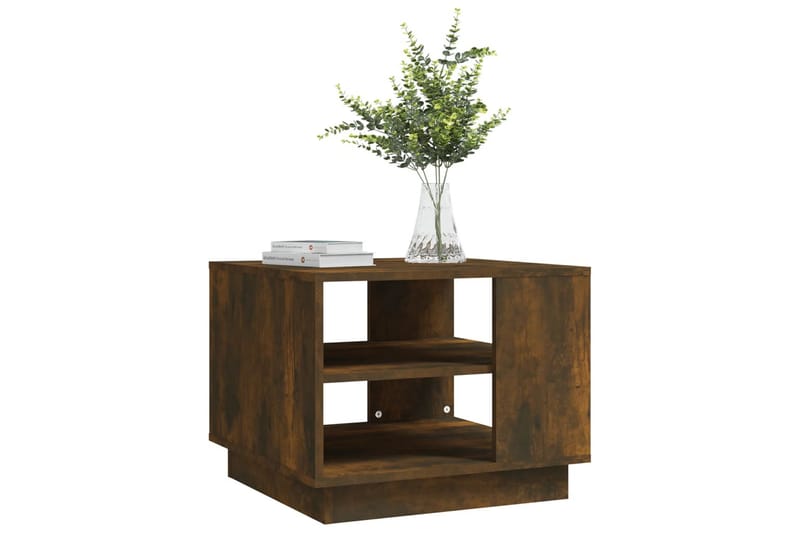 Salongbord røkt eik 55x55x43 cm sponplate - Brun - Møbler - Bord - Sofabord