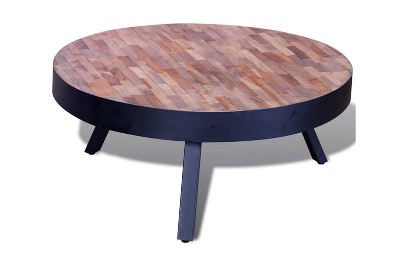 Salongbord rundt gjenvunnet teak - Resirkulert Teak/Svart - Møbler - Bord - Sofabord