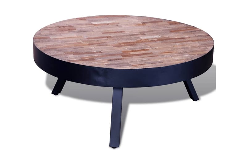 Salongbord rundt gjenvunnet teak - Resirkulert Teak/Svart - Møbler - Bord - Sofabord