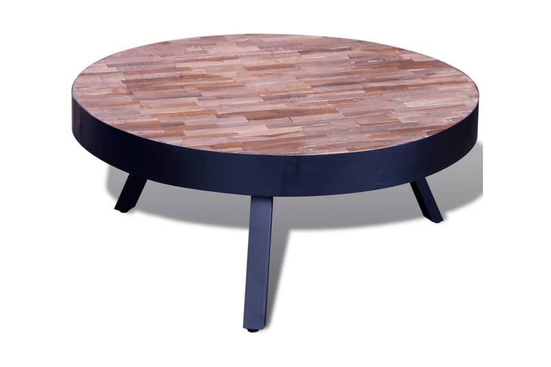 Salongbord rundt gjenvunnet teak - Resirkulert Teak/Svart - Møbler - Bord - Sofabord