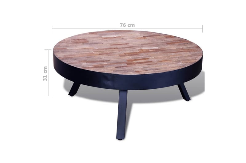 Salongbord rundt gjenvunnet teak - Resirkulert Teak/Svart - Møbler - Bord - Sofabord