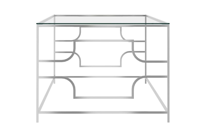 Salongbord sølv 120x60x45 cm rustfritt stål og glass - Silver - Møbler - Bord - Sofabord