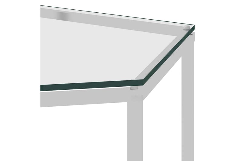 Salongbord sølv 60x53x50 cm rustfritt stål og glass - Silver - Sofabord