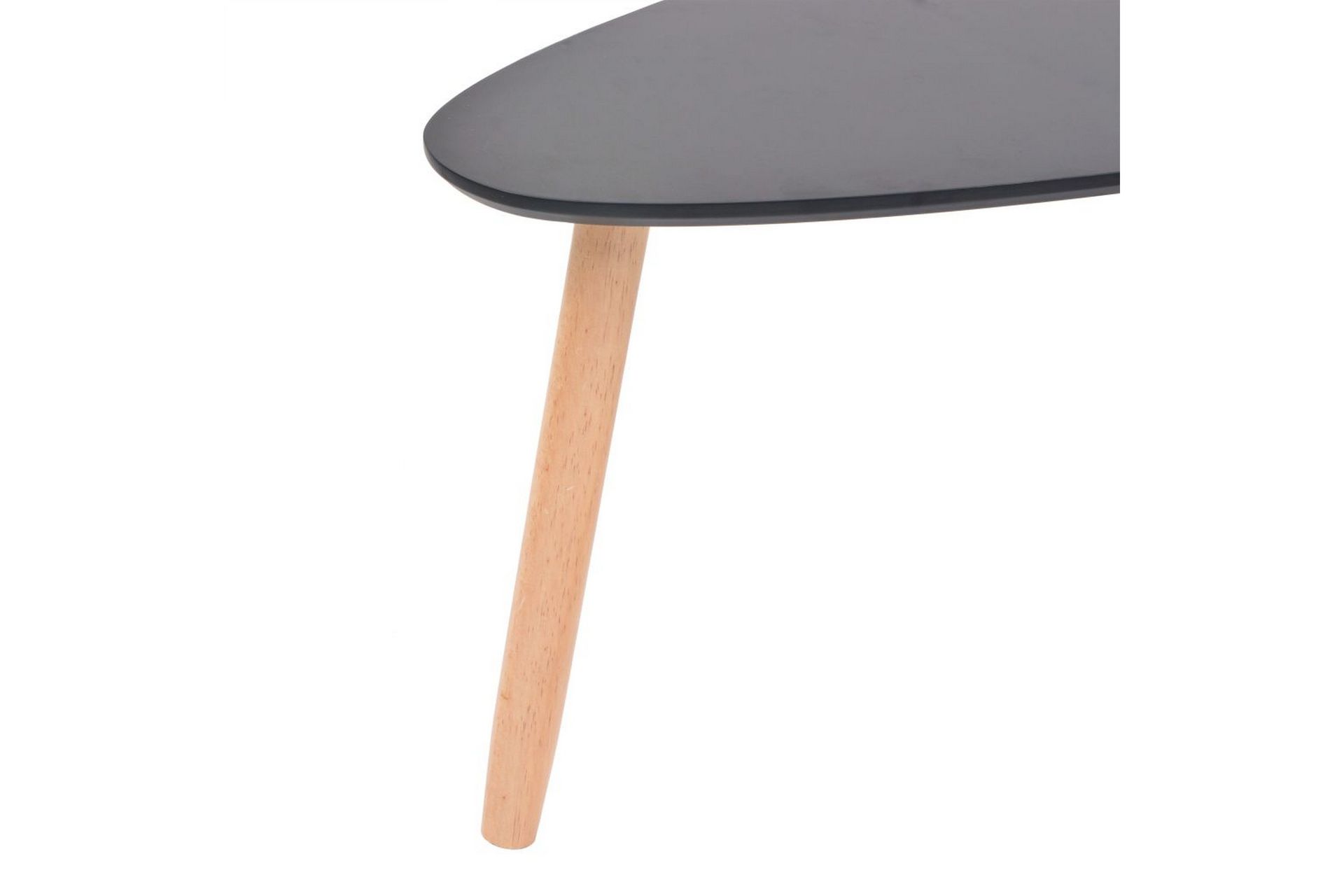 Salongbord sett 2 deler heltre furu svart - Svart/Furu - Møbler - Bord - Sofabord