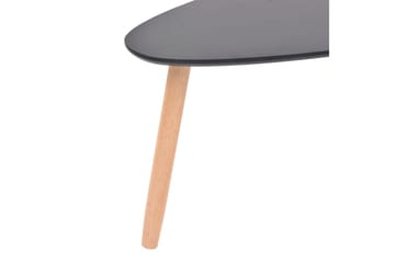 Salongbord sett 2 deler heltre furu svart - Svart/Furu - Møbler - Bord - Sofabord