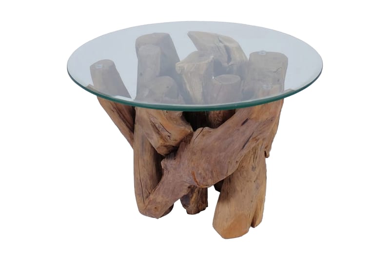 Salongbord Solid Teak 60 cm - Glass/Teak - Møbler - Bord - Sofabord