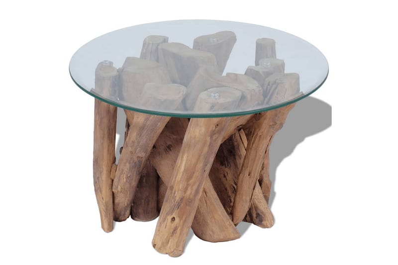 Salongbord Solid Teak 60 cm - Glass/Teak - Møbler - Bord - Sofabord