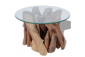 Salongbord Solid Teak 60 cm - Glass/Teak - Møbler - Bord - Sofabord