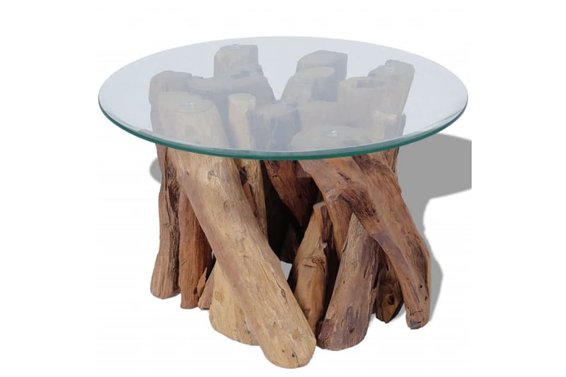 Salongbord Solid Teak 60 cm - Glass/Teak - Møbler - Bord - Sofabord