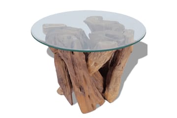 Salongbord Solid Teak 60 cm - Glass/Teak - Møbler - Bord - Sofabord