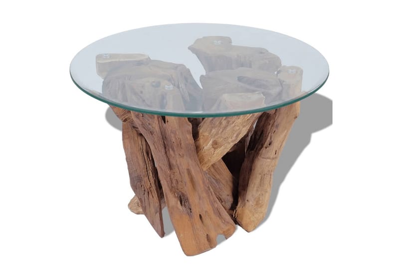 Salongbord Solid Teak 60 cm - Glass/Teak - Møbler - Bord - Sofabord