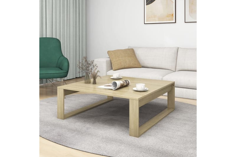 Salongbord sonoma eik 100x100x35 cm sponplate - Brun - Møbler - Bord - Sofabord