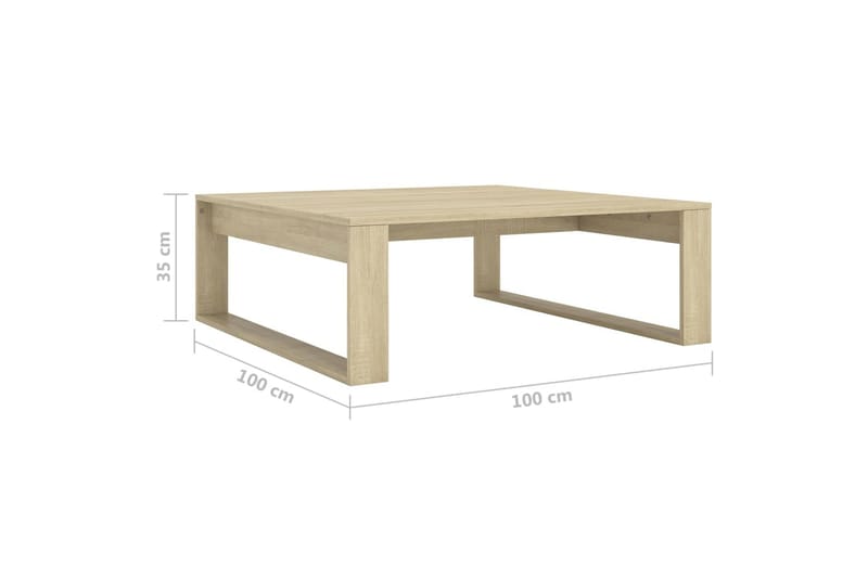 Salongbord sonoma eik 100x100x35 cm sponplate - Brun - Møbler - Bord - Sofabord