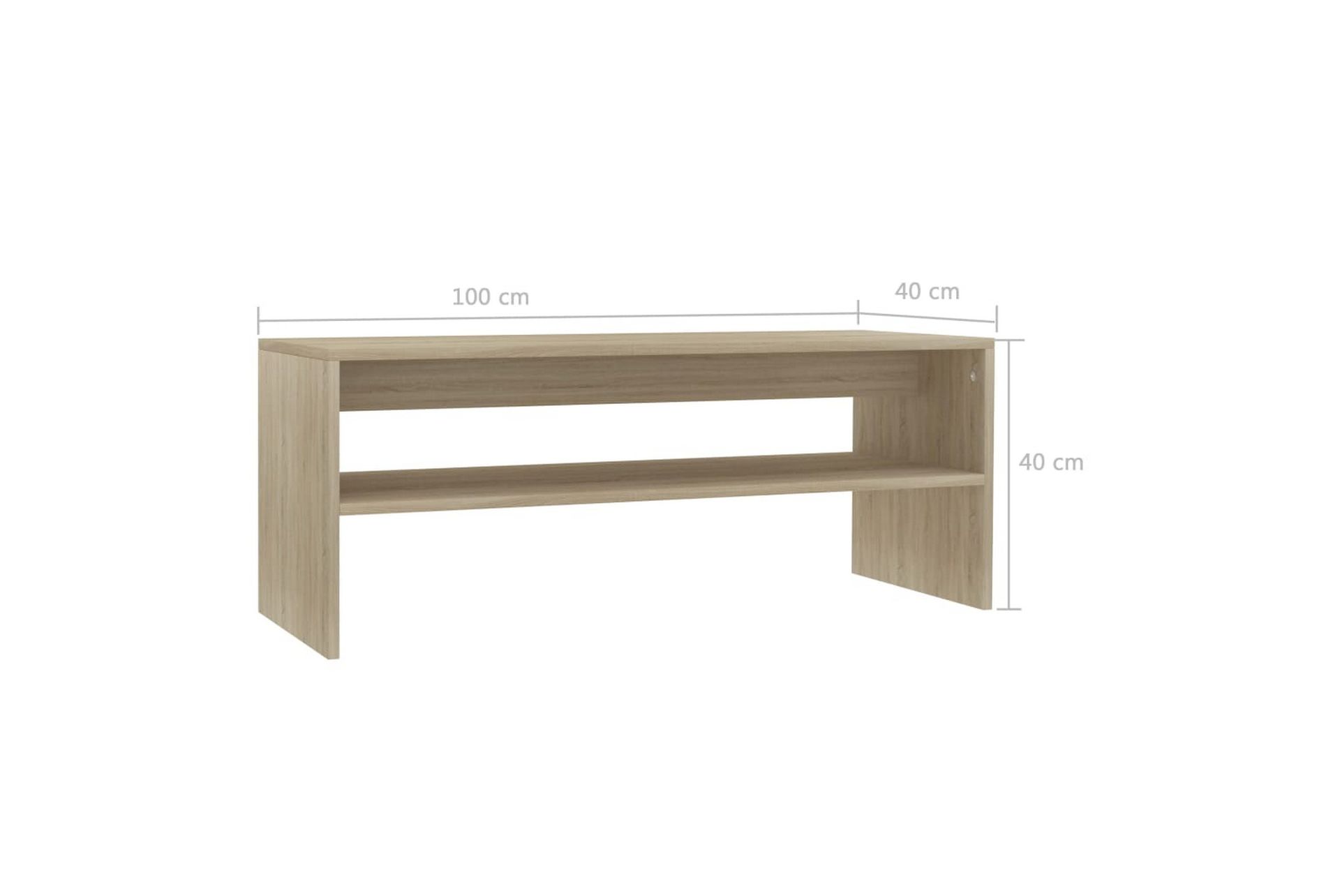 Salongbord sonoma eik 100x40x40 cm sponplate - Brun - Møbler - Bord - Sofabord