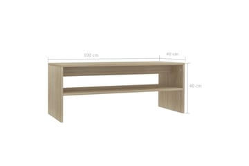 Salongbord sonoma eik 100x40x40 cm sponplate - Brun - Møbler - Bord - Sofabord