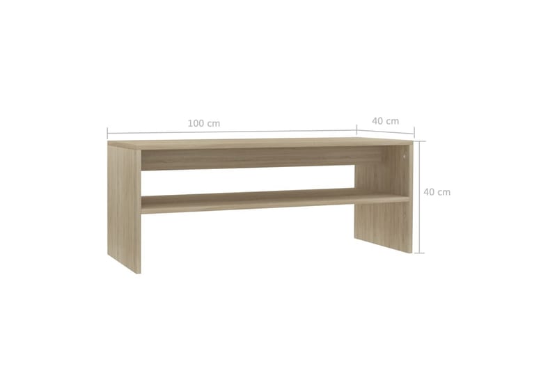 Salongbord sonoma eik 100x40x40 cm sponplate - Brun - Møbler - Bord - Sofabord