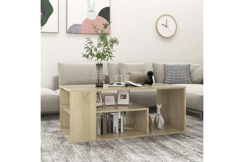 Salongbord sonoma eik 100x50x40 cm sponplate - Brun - Møbler - Bord - Sofabord