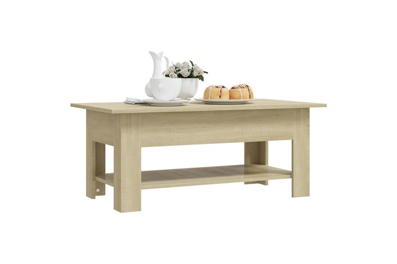 Salongbord sonoma eik 102x55x42 cm sponplate - Brun - Møbler - Bord - Sofabord