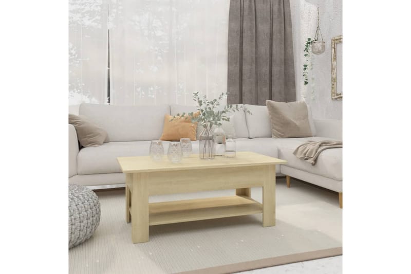 Salongbord sonoma eik 102x55x42 cm sponplate - Brun - Møbler - Bord - Sofabord