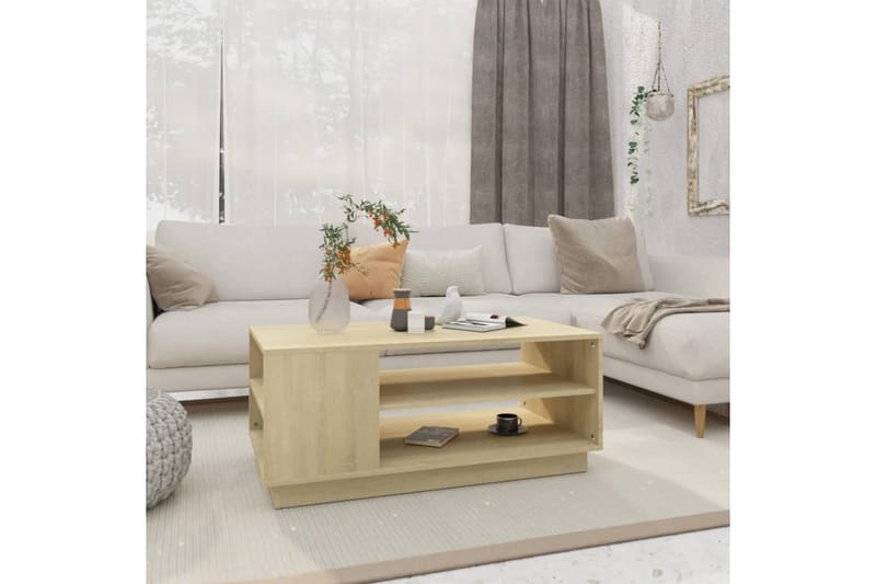 Salongbord sonoma eik 102x55x43 cm sponplate - Brun - Møbler - Bord - Sofabord
