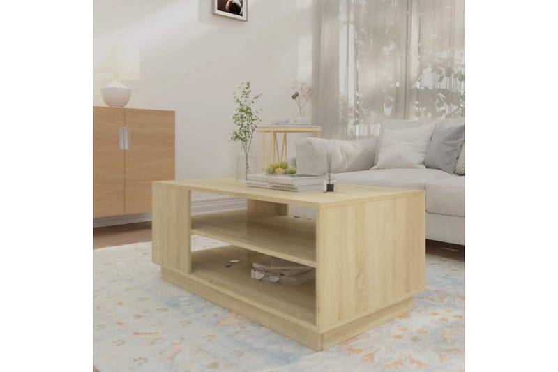 Salongbord sonoma eik 102x55x43 cm sponplate - Brun - Møbler - Bord - Sofabord