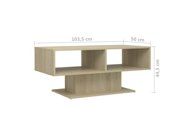 Salongbord sonoma eik 103,5x50x44,5 cm sponplate - Brun - Møbler - Bord - Sofabord