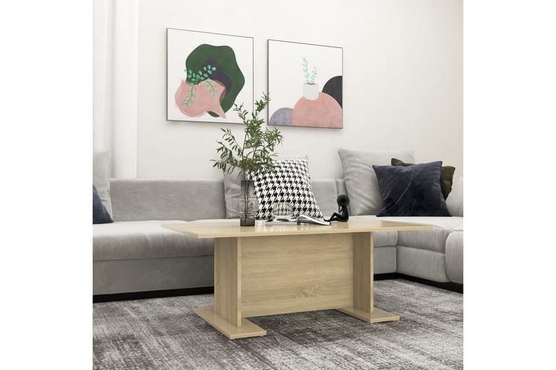 Salongbord sonoma eik 103,5x60x40 cm sponplate - Brun - Møbler - Bord - Sofabord