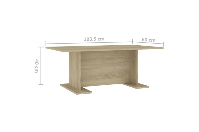 Salongbord sonoma eik 103,5x60x40 cm sponplate - Brun - Møbler - Bord - Sofabord