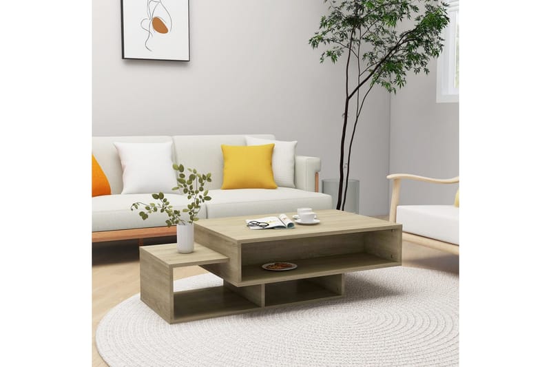 Salongbord sonoma eik 105x55x32 cm sponplate - Brun - Møbler - Bord - Sofabord