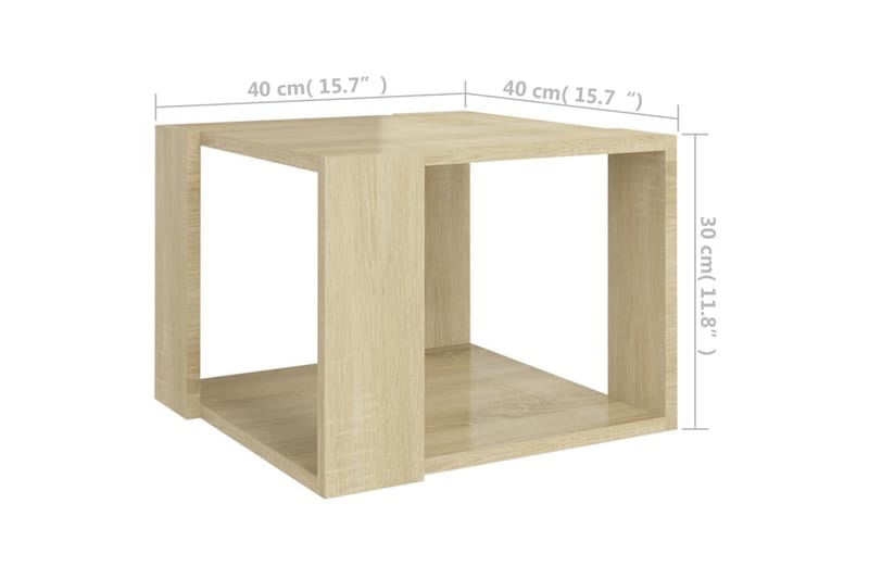 Salongbord sonoma eik 40x40x30 cm sponplate - Brun - Møbler - Bord - Sofabord