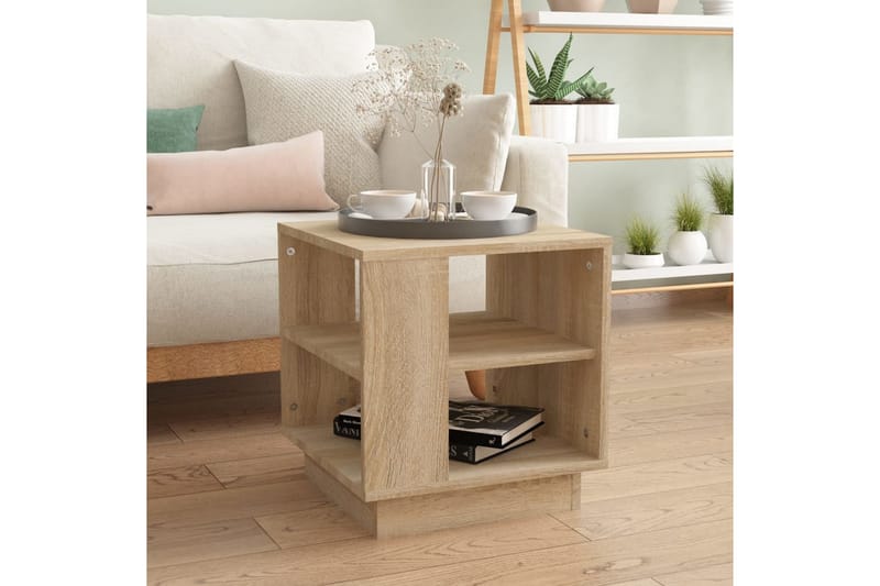Salongbord sonoma eik 40x40x43 cm konstruert tre - Beige - Møbler - Bord - Sofabord