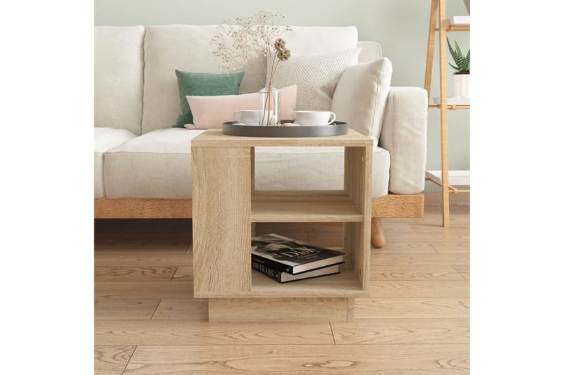 Salongbord sonoma eik 40x40x43 cm konstruert tre - Beige - Møbler - Bord - Sofabord