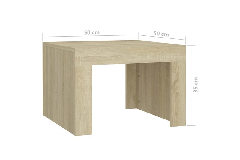 Salongbord sonoma eik 50x50x35 cm sponplate - Brun - Møbler - Bord - Sofabord