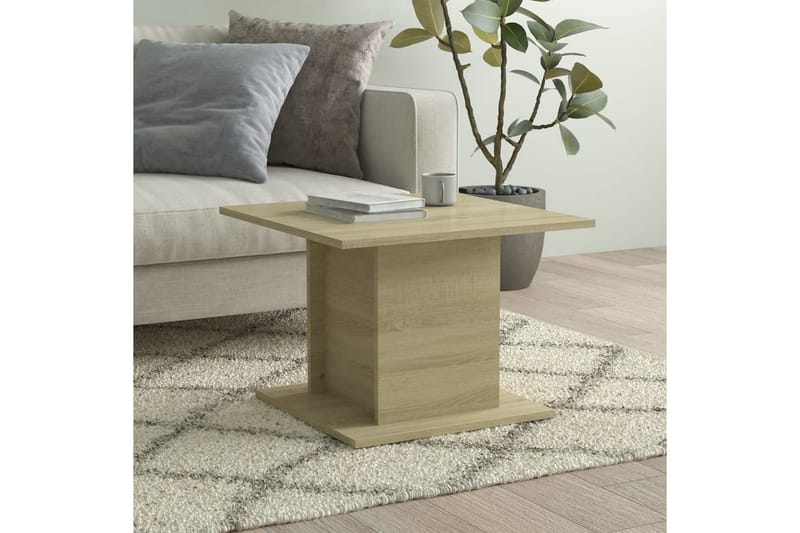 Salongbord sonoma eik 55,5x55,5x40 cm sponplate - Beige - Møbler - Bord - Sofabord