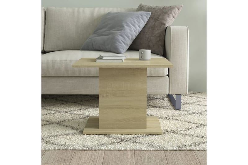Salongbord sonoma eik 55,5x55,5x40 cm sponplate - Beige - Møbler - Bord - Sofabord