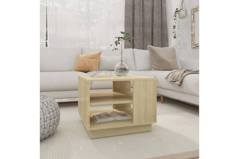 Salongbord sonoma eik 55x55x43 cm sponplate - Brun - Møbler - Bord - Sofabord