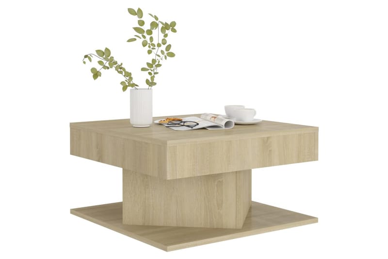 Salongbord sonoma eik 57x57x30 cm sponplate - Brun - Møbler - Bord - Sofabord
