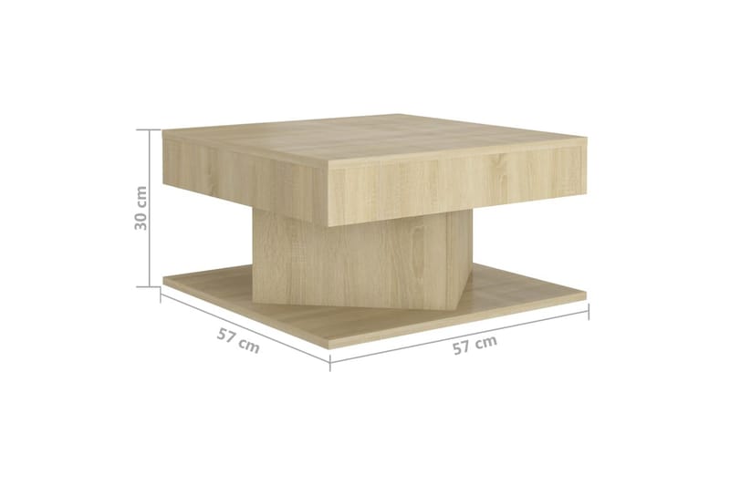 Salongbord sonoma eik 57x57x30 cm sponplate - Brun - Møbler - Bord - Sofabord