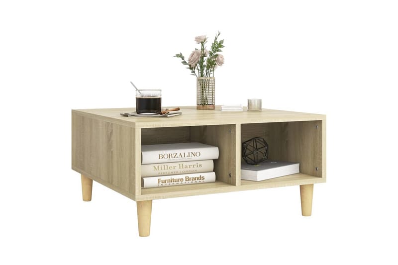 Salongbord sonoma eik 60x60x30 cm sponplate - Brun - Møbler - Bord - Sofabord