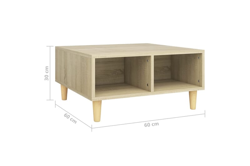 Salongbord sonoma eik 60x60x30 cm sponplate - Brun - Møbler - Bord - Sofabord